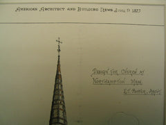 Design for a Church, Northampton, MA, 1877, E. T. Potter