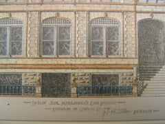Design for Merchant's Club Building on German St., Baltimore, MD, 1882, J. A. and W. J. Wilson