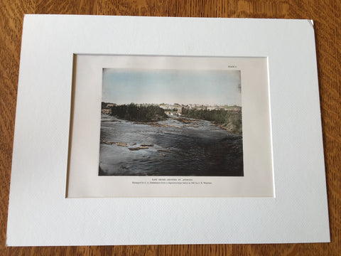 Mississippi River, St Anthony Falls, Minneapolis, MN, 1851, Hand Colored Photo -