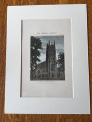 St Luke's Church, Evanston, IL, 1915, Lowe & Bollenbacher, Hand Colored Original -