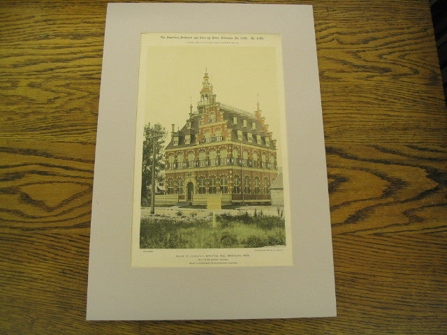 House of Charles B. Appleton, ESQ., Brookline, MA, 1896, Guillaume Gynen