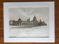 Victoria & Albert Museum, South Kensington, London, 1903, Hand Colored Original -