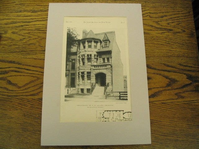 Residence of J. D. Allen, Chicago, IL, 1890, Holabird & Roche