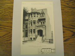 Residence of J. D. Allen, Chicago, IL, 1890, Holabird & Roche