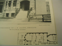 Residence of J. D. Allen, Chicago, IL, 1890, Holabird & Roche