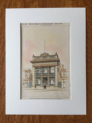 New South Loan & Building Assoc., New Orleans, LA, 1896, Hand Colored Original -