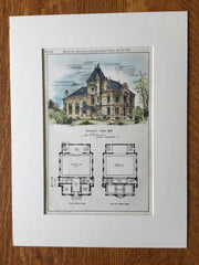 Town Hall, Avondale, OH, 1880, James W McLaughlin, Hand Colored Original -