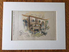 Room, 104 Beacon St, Boston, MA, 1890, Arthur Little, Hand Colored Original -