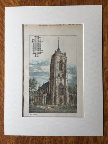 St Mark's Church, Harrogate, England, Great Britain, 1898, Original Hand Colored -
