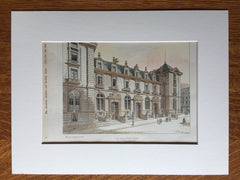 Law School, Paris, France, 1898, M Lhereux, Original Hand Colored -