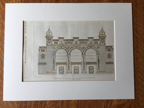 Palais des Beaux-Arts, Paris Exposition, France, 1898, Original Hand Colored -