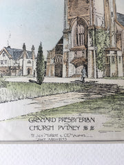 Granard Presbyterian Church, Putney, London, 1898, Original Hand Colored -