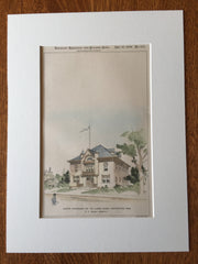 Gilmore Gymnasium, Clarke School, Northampton, MA, 1899, Original, Hand Colored -