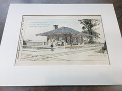 Station, Capital Traction Co., Washington DC, 1899, Original Hand Colored -
