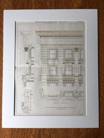 Ames Estate, Boylston Street, Boston, MA, 1900, Blackall, Hand Colored Original -