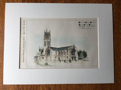 Roman Catholic Church, Roanoke, VA, 1900, Hand Colored Original -