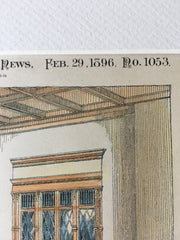 House of Charles Appleton, Brookline, MA, 1896, Hand Colored Original