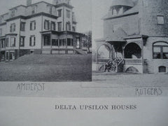 Delta Upsilon Houses for University of Rochester, Colgate, Amherst & Rutgers, 1902, Unknown