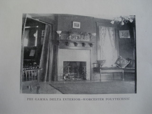 Interior of Phi Gamma Delta House at Worcester Polytechnic Institute , Worcester, MA, 1902, Unknown