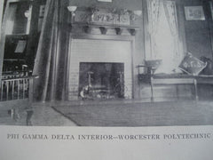 Interior of Phi Gamma Delta House at Worcester Polytechnic Institute , Worcester, MA, 1902, Unknown