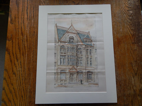 Insurance Company North America, Philadelphia, 1880. Hand Colored Original Plan