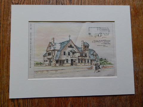 Stable, H.G. Harwood, Natick, MA, Frank Hurd, Architect, 1886, Original Plan