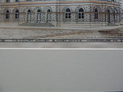 US Court House, Post Office, Harrisburg, PA, 1880. Hand Colored Original Plan