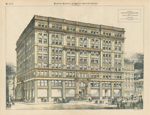 New Exchange Building, State St Syndicate, Boston, MA, 1887, Bradlee, Winslow & Wetherell, DIGITAL DOWNLOAD