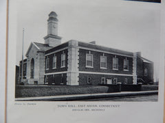 Town Hall, East Haven, CT, 1929,Lithograph. Orr.