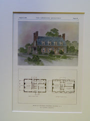 House of Theodor Leonhard, Haledon, NJ, 1928, Original Plan. P.F. Watkeys.