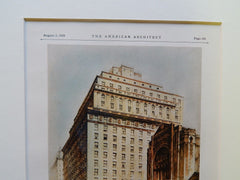 The Ambassador Hotel & St. Bartholomew's Church, New York, 1928, Original Plan. Theodore De Postels.