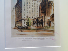 The Ambassador Hotel & St. Bartholomew's Church, New York, 1928, Original Plan. Theodore De Postels.