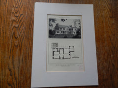 House of William Ross Teel,Indianapolis, IN,1929, Lithograph. Burns & James