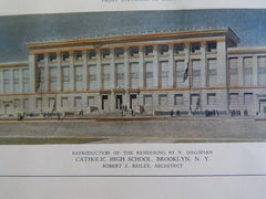 Catholic High School, Brooklyn, NY, 1929, Original Plan. Robert J. Reiley.