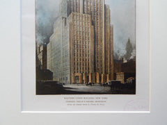 Western Union Building, New York, 1928, Original Plan. Vorhees, Gmelin & Walker.