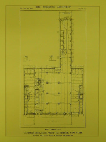 First Floor Plan, Candler Bldg, W 42nd St, New York, NY, 1898, OrigPlan. Willauer, Shape & Bready