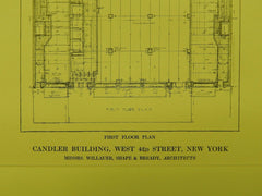 First Floor Plan, Candler Bldg, W 42nd St, New York, NY, 1898, OrigPlan. Willauer, Shape & Bready