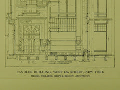 Detail of Elevation, Candler Bldg., 42nd St., New York, NY, 1898, Original Plan. Willauer, Shape & Bready