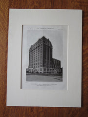 Central YMCA Building, Minneapolis, MN, 1916, Lithograph. Long, Lamoreaux & Long