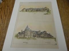 Shadow-Brook, Lenox, MA 1893. Original Plan. Hand-colored. H. Neill Wilson.