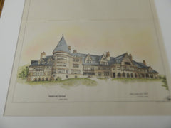 Shadow-Brook, Lenox, MA 1893. Original Plan. Hand-colored. H. Neill Wilson.