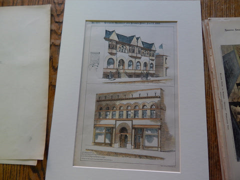 Office Building for F. G. Hamer, Kearney, NE. 1891.Original Plan. Frank, Bailey, & Farmer.