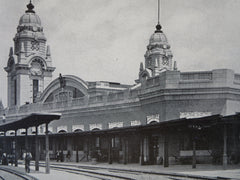 Interior, Union Station, Worcester, MA, 1911, Lithograph. Watson & Huckel