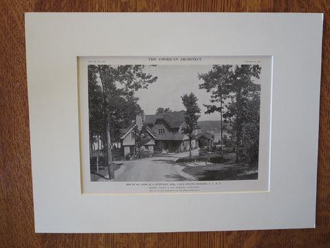 John Stewart House, Cold Spring Harbor, NY, 1916, Lithograph. Nelson/Van Wagenen