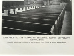 School of Theology #1, Boston Univ., Boston, MA, 1916, Lithograph. Bellows-Aldrich.