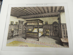 Bedroom, Kellog Terrace, Great Barrington, MA. 1894. Original. Hand-painted.