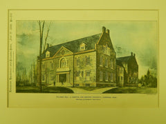 Stillman Hall, Hospital for Harvard, Cambridge, MA, 1899, Original Plan. Montague & Kingsbury.