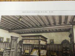 Bedroom, Kellog Terrace, Great Barrington, MA. 1894. Original. Hand-painted.