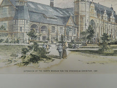North Museum Extension, Stockholm Exhibition, Sweden, 1897, Original Plan.