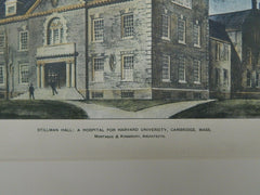 Stillman Hall, Hospital for Harvard, Cambridge, MA, 1899, Original Plan. Montague & Kingsbury.